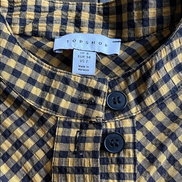 TopShop Smock dress in Black and Yellow Size 2 but generous - Picture 2 of 5